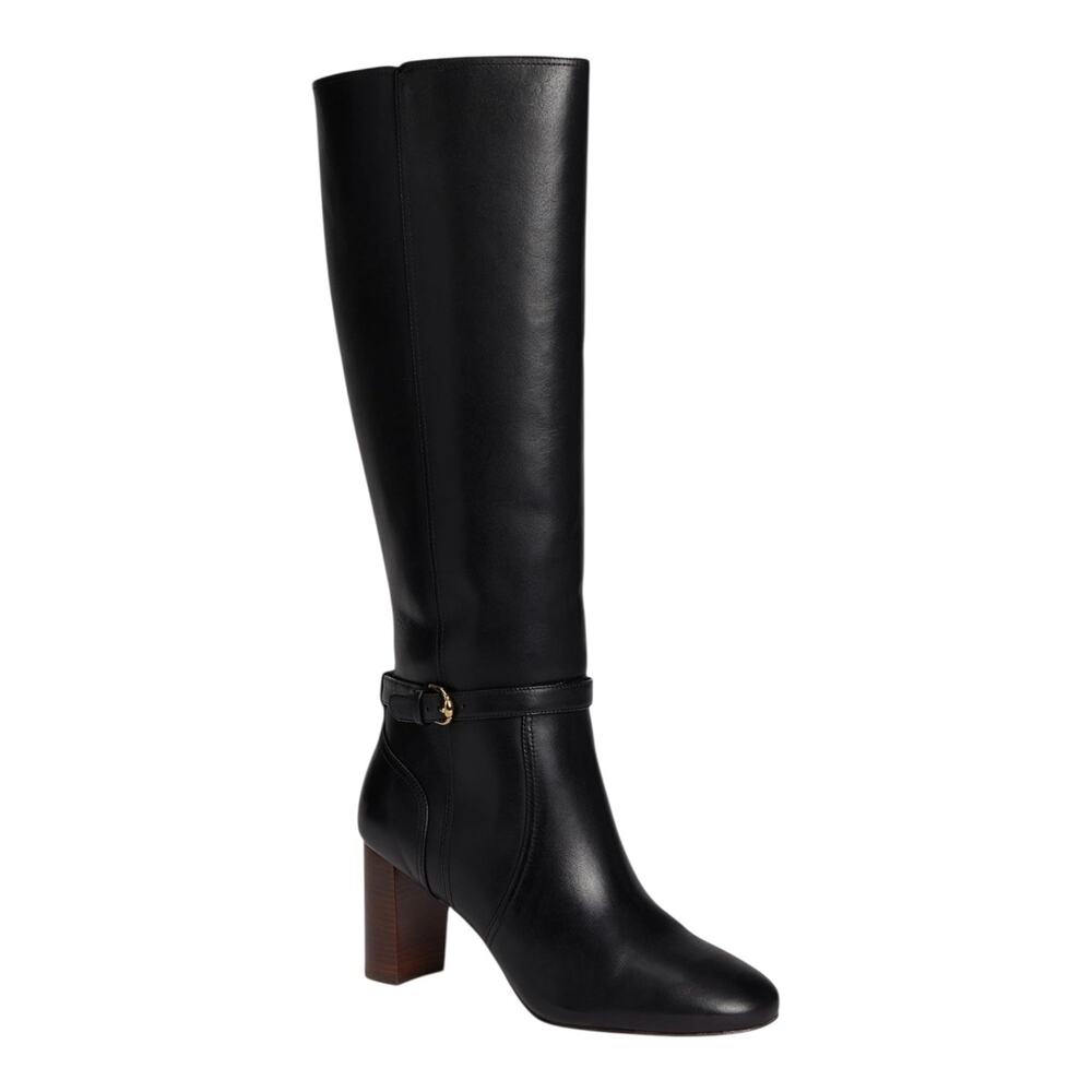 Cole Haan Women's Glendale Leather Knee High Boots Black Size 7 1/2 M